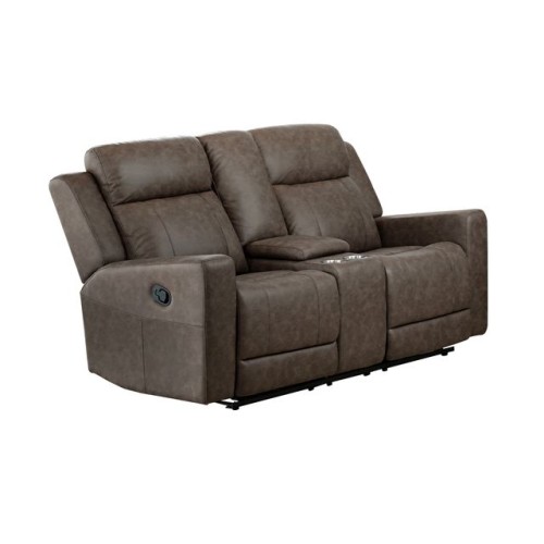 Asher Manual Reclining Loveseat Brown